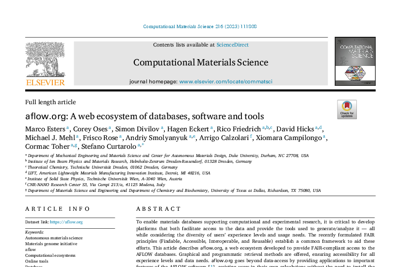 Graphical abstract for aflow.org: a web ecosystem of databases, software and tools