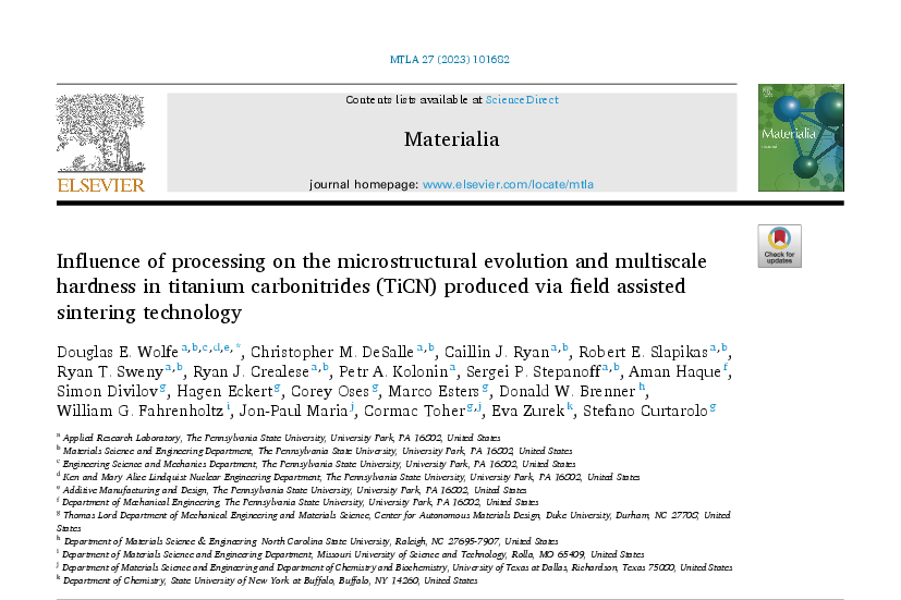 Influence of Processing on the Microstructural Evolution and Multiscale Hardness in Titanium Carbonitrides (TiCN) Produced via Field Assisted Sintering Technology
