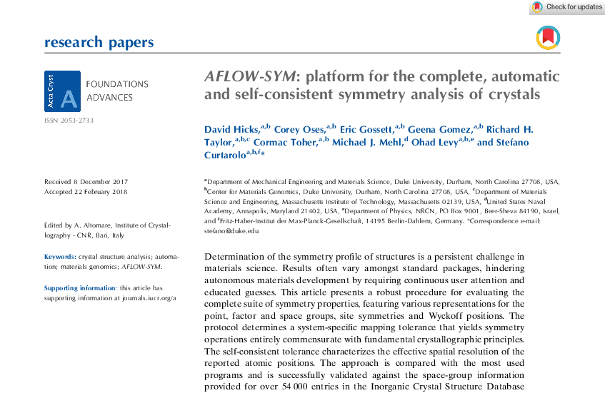 Graphical abstract for AFLOW-SYM: platform for the complete, automatic and self-consistent symmetry analysis of crystals
